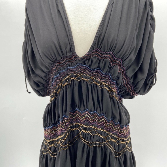 Free People Brown Smocked Love on the Run Dress XS - Picture 2 of 9